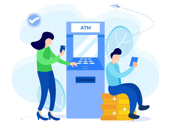 illustration representing coin atm hub
