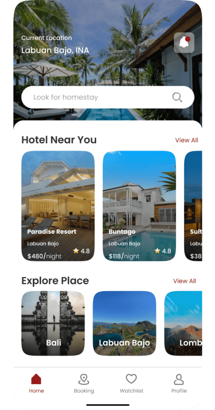 resort booking ui